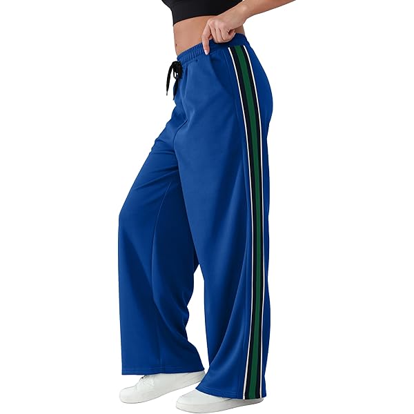 Amazon.com: SECOLI Women's 2024 Casual Wide Leg Long Pants Blue